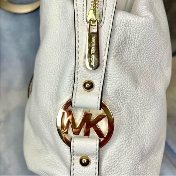 NWT Michael Kors Fulton Vanilla Leather Large Satchel - Picture 11 of 15